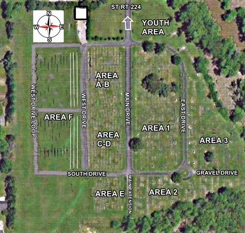 satellite photo Saint Peter and Paul Cemetery Ottawa, Ohio