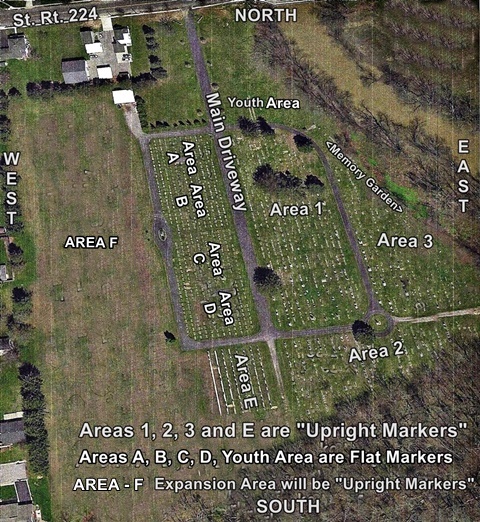 satellite photo Saint Peter and Paul Cemetery Ottawa, Ohio